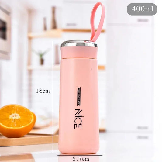 Water Bottles, Glass/Plastic 400 ML Water bottles, Sports water bottles Double walled Keeps Easy to carry for Walking Hiking, school water bottle