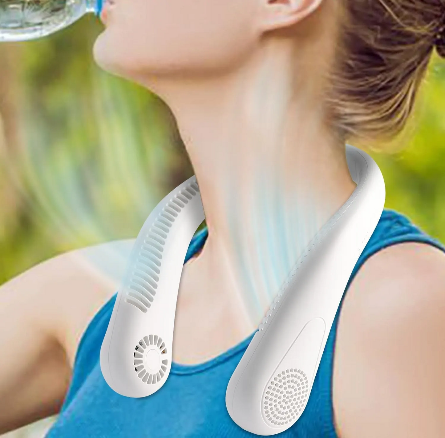 Portable Bladeless Hanging Neck Fan – 360° USB Rechargeable Hands-Free Cooling Fan for Summer, Travel, Sports & Outdoor