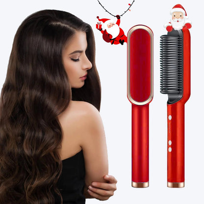 Electric Hair Straightening Brush – Fast Heating 2-in-1 Hair Straightener & Smoothing Comb