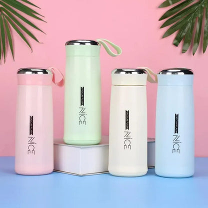 Water Bottles, Glass/Plastic 400 ML Water bottles, Sports water bottles Double walled Keeps Easy to carry for Walking Hiking, school water bottle