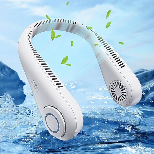 Portable Bladeless Hanging Neck Fan – 360° USB Rechargeable Hands-Free Cooling Fan for Summer, Travel, Sports & Outdoor